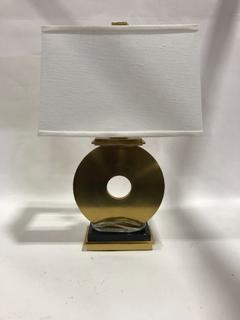 Photo 2 of GOLD O SHAPED BASE LAMP 22H INCHES