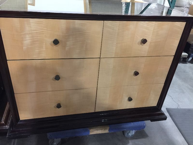 Photo 5 of 6 DRAWER ESPRESSO DRESSER WITH BAR REFLECTIVE GOLD TOP 48L X 19W X 36H INCHES