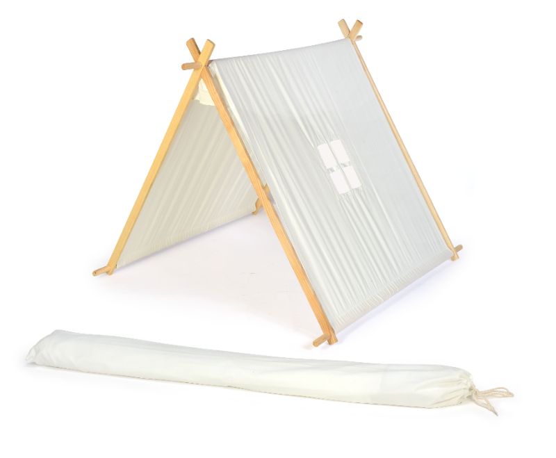 Photo 1 of 3.5' Canvas a-Frame Teepee with Carry Case - Customizable Canvas Fabric - by Trademark Innovations (White)
