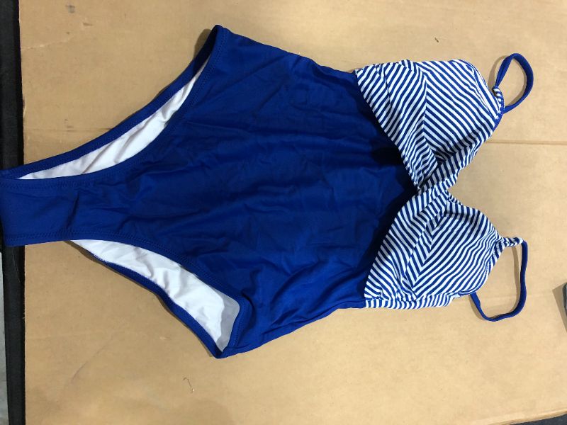 Photo 2 of Blue And Stripe One Piece Swimsuit
