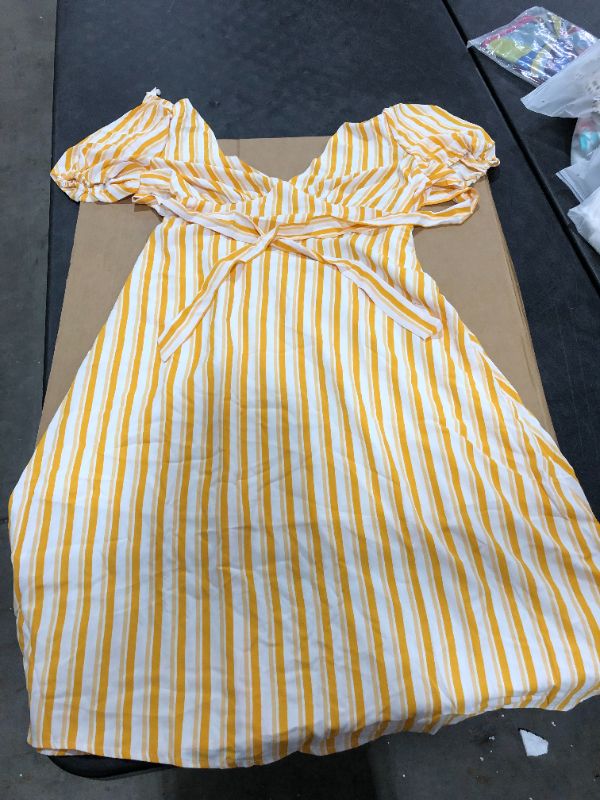 Photo 2 of Aubrielle Orange Striped Tie Back Dress

MEDIUM