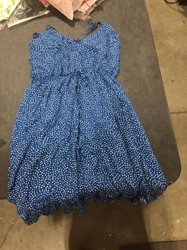 Photo 1 of WOMENS BLUE & WHITE DOTTED DRESS SIZE M 