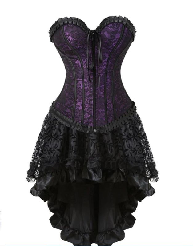 Photo 1 of Black Corset Dress with Bustier Top, Large 