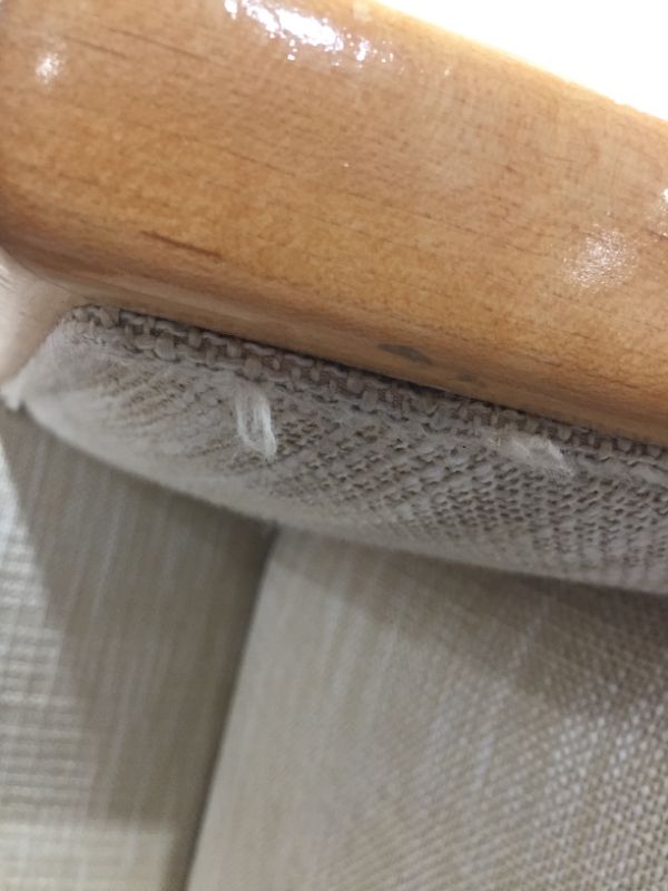 Photo 1 of LIGHT CREME CANVAS FABRIC ARMCHAIR 37H INCHES