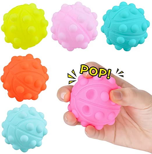 Photo 1 of Pop It Ball Fidget Toy, Magic Ball Silicone Squeeze Fidget Ball, 6 Pack of Pop Stress Ball Relieve Balls for Adult Or Kids
