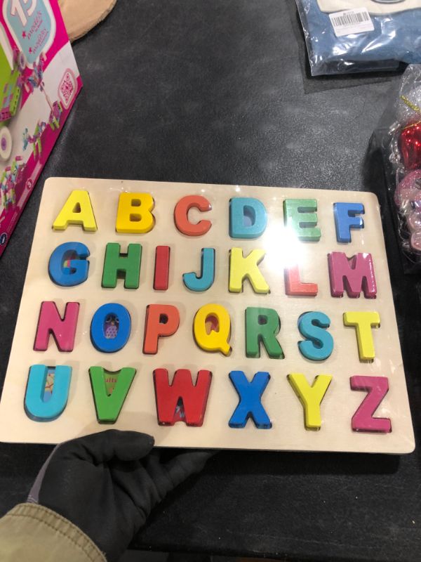 Photo 2 of Joqutoys Wooden Alphabet Puzzle, ABC Puzzles Board for Toddlers 1 2 3 4 5 Year Old, Letter Sorting Blocks Educational Early Learning Toy Gift for Preschool Boys Girls
