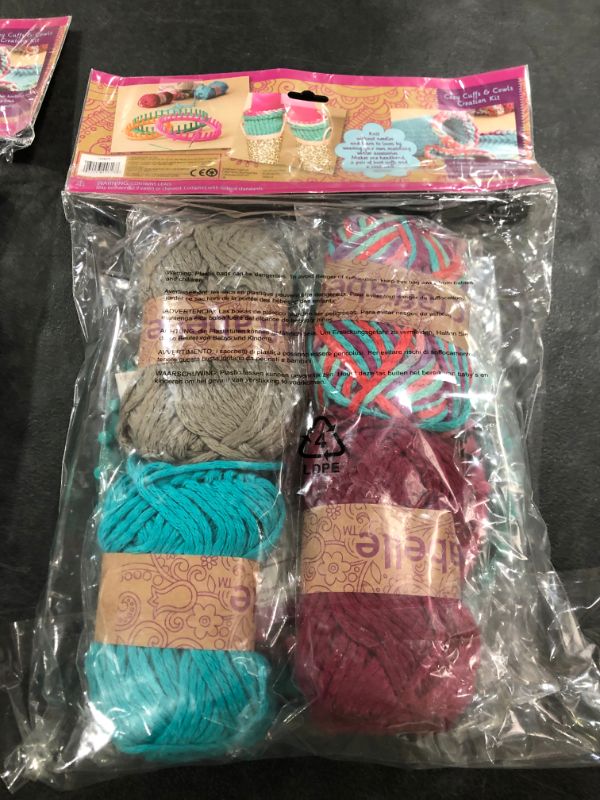 Photo 2 of Craftabelle – Cozy Cuffs & Cowls Creation Kit – Beginner Knitting Kit – 9pc Weaving Set with Circular Loom and Accessories – DIY Craft Kits for Kids 8 Years +
