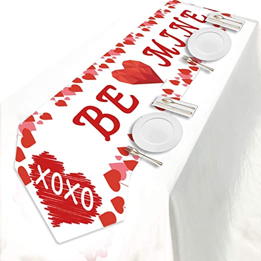 Photo 1 of BE Mine Table Runner?Valentine's Day Table Runner, Valentine's Day Tablecloth?Valentine's Day Interior Decoration, Valentine's Day Party Decoration,
