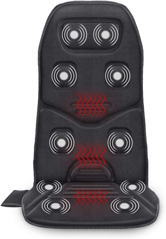 Photo 1 of Comfier Massage Seat Cushion with Heat - 10 Vibration Motors Seat Warmer, Back Massager for Chair, Massage Chair Pad for Back Ideal Gifts for Women,Men (Black)
