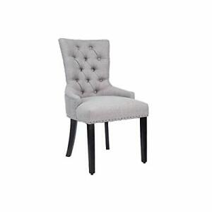 Photo 1 of CangLong Modern Elegant Button-Tufted Upholstered Fabric With Nailhead Trim