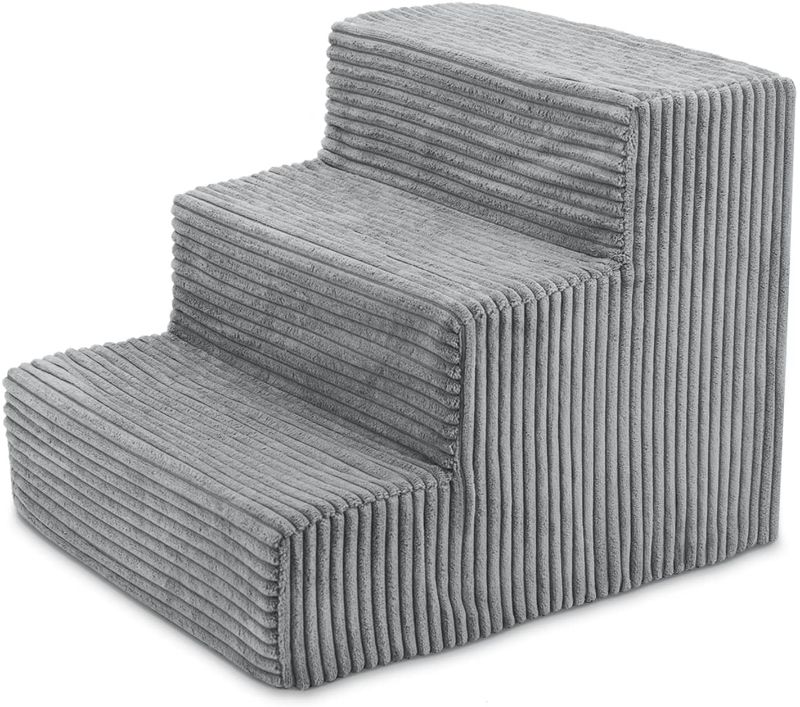 Photo 1 of Best Pet Supplies Pet Steps and Stairs with CertiPUR-US Certified Foam for Dogs and Cats, GREY 3 STEP
