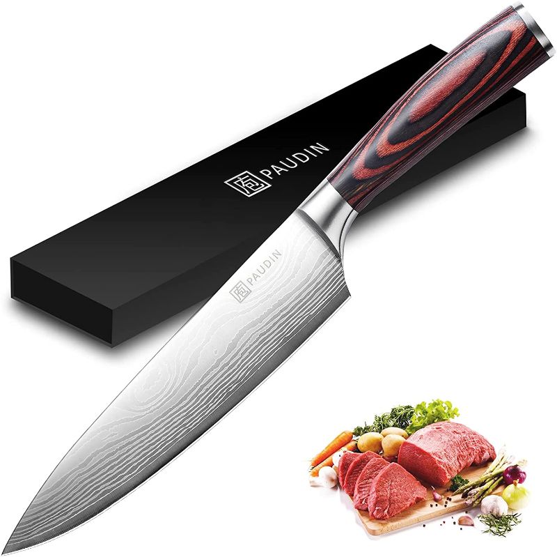 Photo 1 of Chef Knife  8 inch Kitchen Knife, German High Carbon Stainless Steel Sharp Knife, Professional Meat Knife with Ergonomic Handle and Gift Box for Family & Restaurant