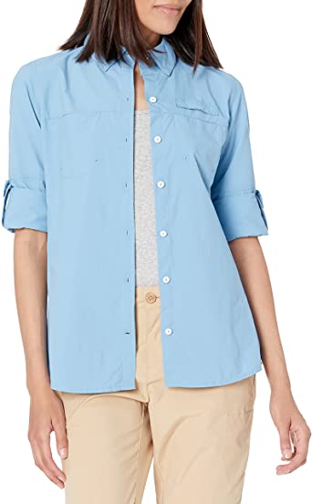 Photo 1 of Amazon Essentials Women's Long-Sleeve Classic-Fit Outdoor Shirt with Chest Pockets XXL