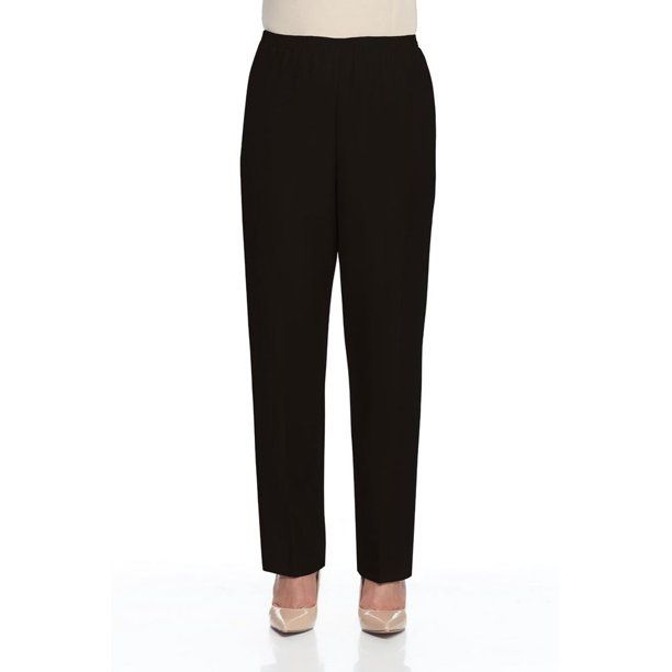 Photo 1 of Alfred Dunner Women's Plus Size Polyester Pull-On Pants - Medium Length, Black, 22 Plus