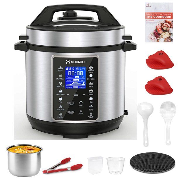 Photo 1 of MOOSOO Electric Pressure Cooker 6qt Stainless Steel LCD Digital Pressure Pot MP80