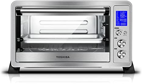 Photo 1 of Toshiba AC25CEW-SS Digital Toaster Oven with Convection Cooking and 9 Functions, 6-Slice Bread/12-Inch Pizza, Stainless Steel