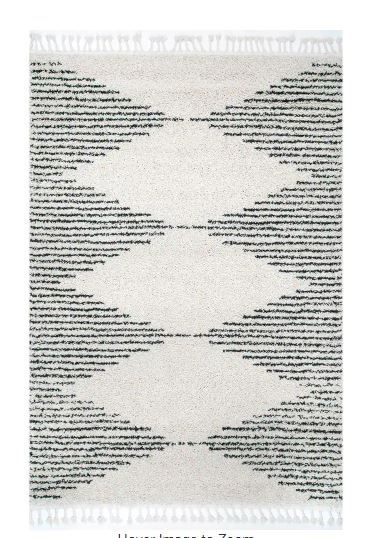 Photo 1 of Bria Moroccan Diamond Shag Off-White 10 ft. x 13 ft. Area Rug
