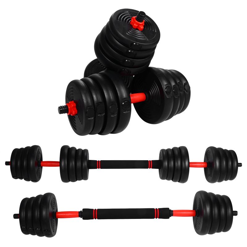Photo 1 of Adjustable dumbbell 2-piece set, 2-in-1 barbell weight set, suitable for home gym, exercise fitness dumbbells