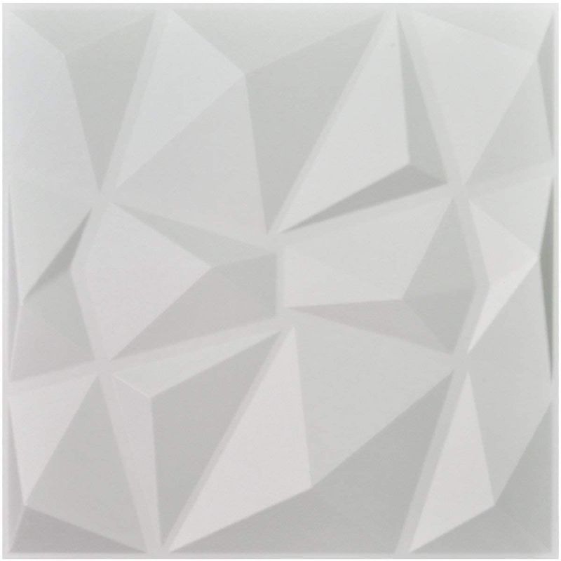 Photo 1 of Art3d Decorative 3D Wall Panels Diamond Design Pack of 12 Tiles 32 Sq Ft (Plant Fiber)
