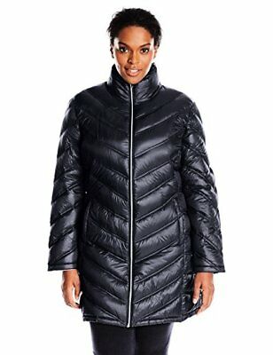 Photo 1 of Calvin Klein Women's Plus-Size Quilted Packable Down Coat Jacket, BLACK, SIZE 2XL