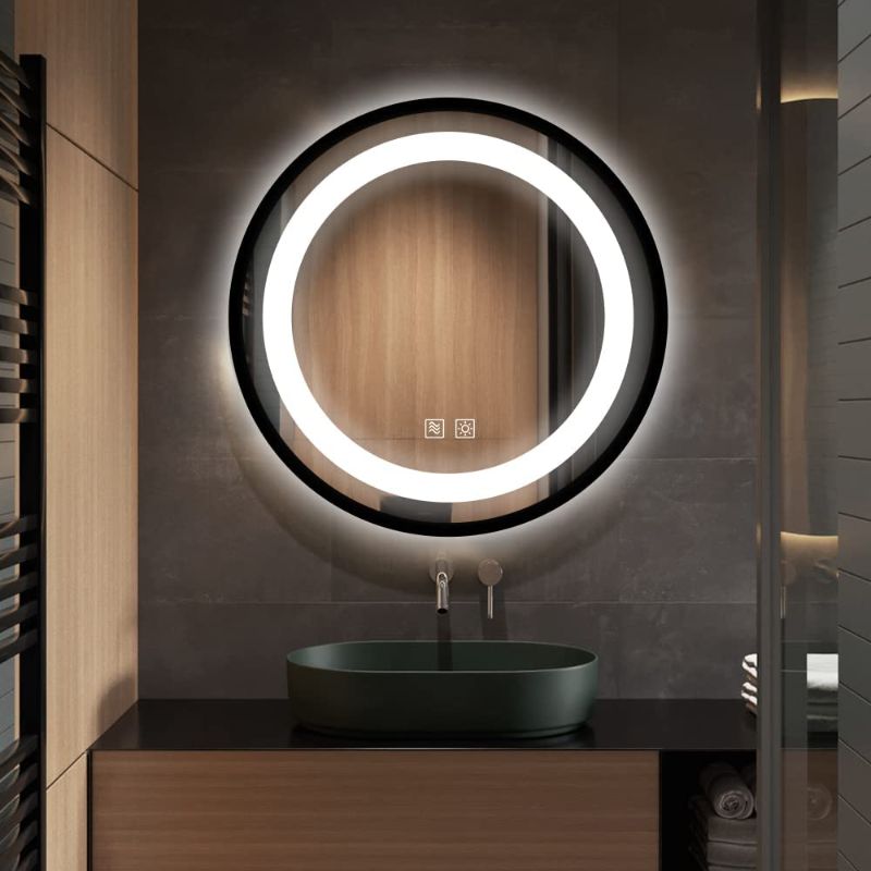 Photo 1 of CAPETRONIX LED Round Bathroom Smart Vanity Mirror, 18 Inch Circle Frame Wall Mirror