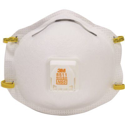 Photo 1 of 3M 8511 N95 Sanding and Fiberglass Valved Respirator (10-Pack), 2.5 BOXES, 25 TOTAL MASKS
