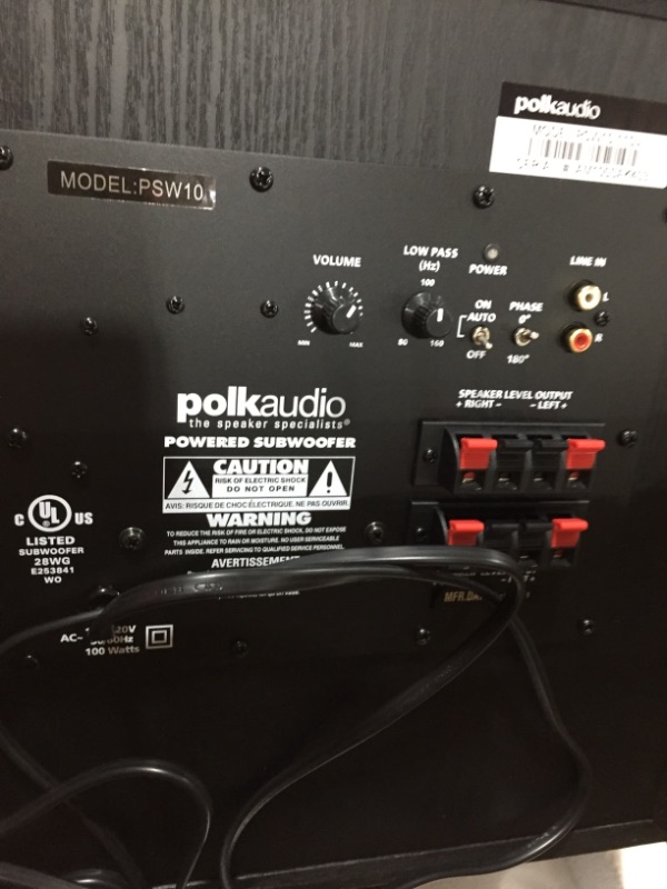 Photo 3 of Polk Audio PSW10 10" Powered Subwoofer - Power Port Technology, Up to 100 Watts, Big Bass in Compact Design, Easy Setup with Home Theater Systems Black
