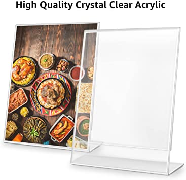 Photo 1 of Amazon Basics Acrylic Slant Back Sign Holder, 8.5 x11 Inches