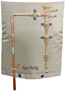 Photo 1 of Backflow Insulated Cover, 16"W x 20"H Outdoor Pipe Covers Winter Freeze Protection, Insulation Cover Pouch for Water Sprinkler Valve Box, Meter or Controller Backflow Preventers (Off White)
