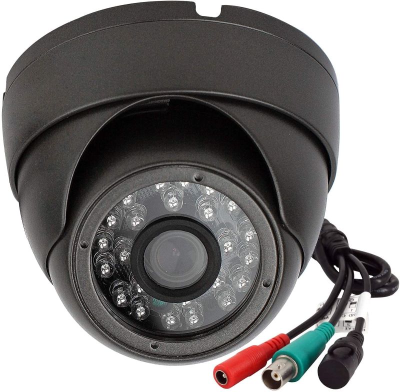 Photo 1 of Analog CCTV Camera HD 1080P 4-in-1 (TVI/AHD/CVI/960H Analog) Security Dome Camera Outdoor Metal Housing, 24 IR-LEDs True Day & Night Monitoring 3.6mm Lens (Grey)