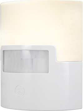 Photo 1 of GE Enbrighten LED Motion Sensor Night Light, Plug-in, 40 Lumens, Warm White, UL-Certified, Energy Efficient, Ideal Nightlight for Bedroom, Bathroom, Kitchen, Hallway, 12201, White, 1 Pack
