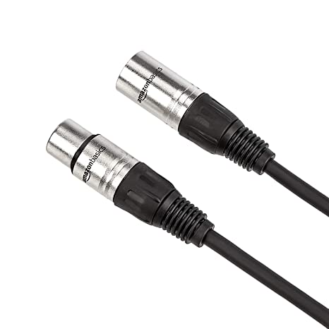 Photo 1 of Amazon Basics XLR Male to Female Microphone Cable - 25 Feet, 2-Pack, Black
