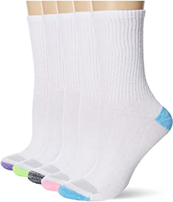 Photo 1 of Hanes Women's 6-Pair Plush Comfort Toe Seam Crew Socks (size 5-9)
