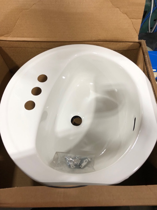 Photo 2 of Bootz Industries 021-2445 Azalea Porcelain Enameled Steel 20 x 17 Lavatory Sink in White
