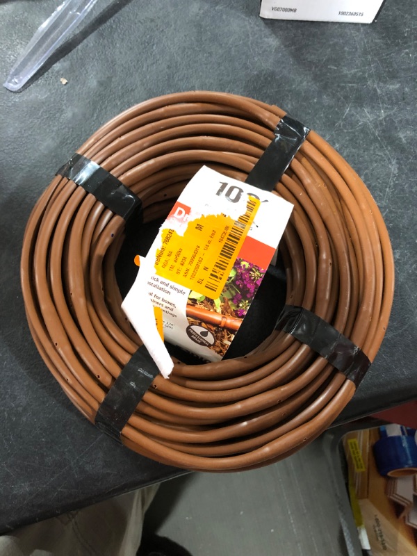 Photo 2 of (100' ft Roll) - USA Made - 1/4-Inch x Irrigation/Hydroponics Dripline with 6-Inch Emitter Spacing (Brown) (100' Foot Roll)
