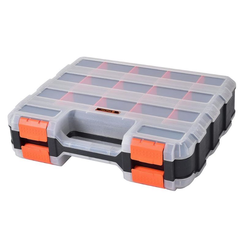 Photo 1 of 2pk- TACTIX 13 in. 30-Compartment Double Sided Small Parts Organizer, Semitransparent
