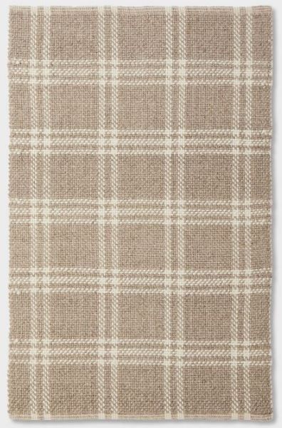 Photo 1 of 3'x5' Wool/Cotton Plaid Rug Neutral - Threshold designed with Studio McGee