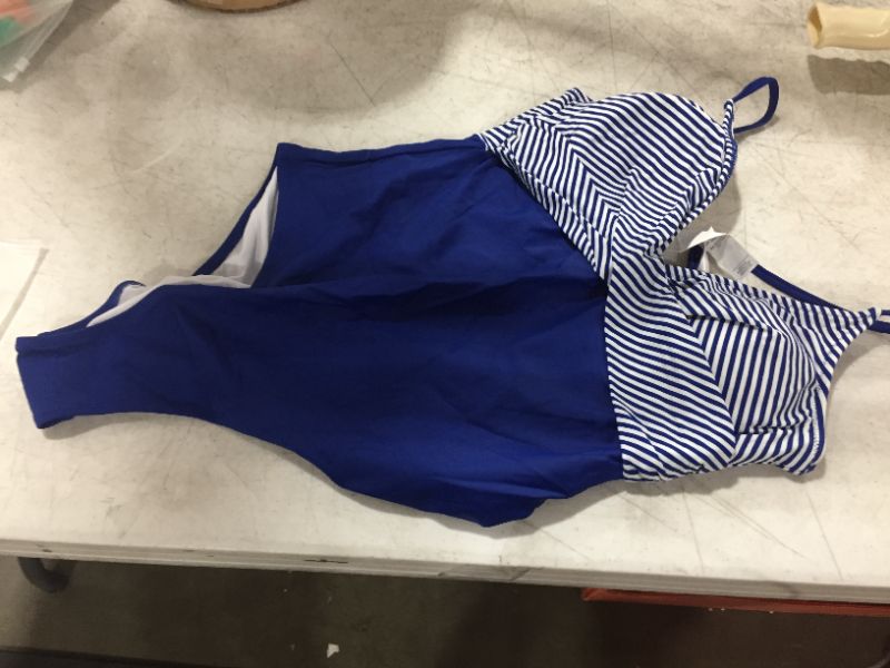 Photo 2 of Blue And Stripe One Piece Swimsuit XXL 
