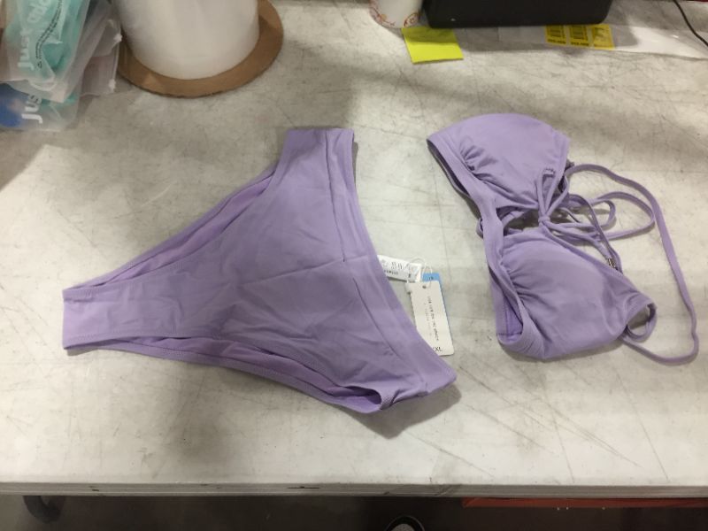 Photo 2 of Purple Lace Up High Waisted Bikini XXL 
