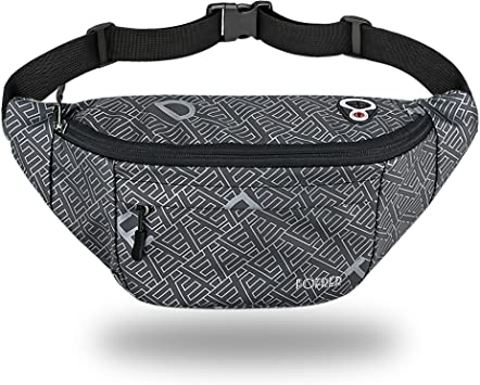 Photo 1 of Waterproof Fanny Pack for Men Women, Waist Bag with Adjustable Strap, Hip Bum Bag with 4 Zipper-Pockets for Hiking, Running, Camping, Travel, Sport (Prints)
