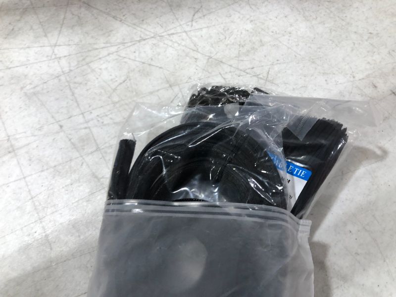Photo 1 of 117 PCS Cable/Cord Management Kit, 5 x Cable Sleeve with Zipper, 1 x 1.5m Roll Cable Sleeve Cover, 10pcs and 1 x Roll Self Adhesive tie, 100 x Fastening Cable Ties for Home and Office
