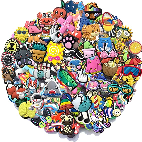 Photo 1 of 100pcs Random Different Shape Shoe Charms for Shoe Decoration Party Gifts
