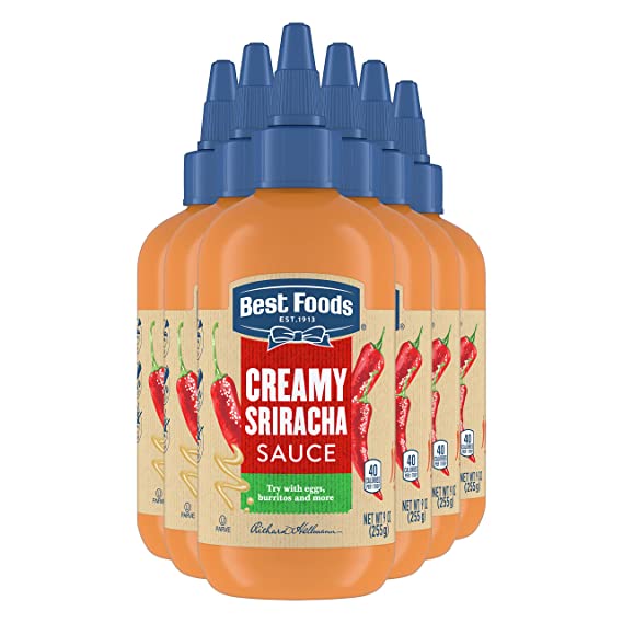 Photo 1 of Best Foods Spread and Dressing For Burgers, Salads, Sandwiches and more Creamy Sriracha Squeeze Bottle 9 Oz, Pack of 6
