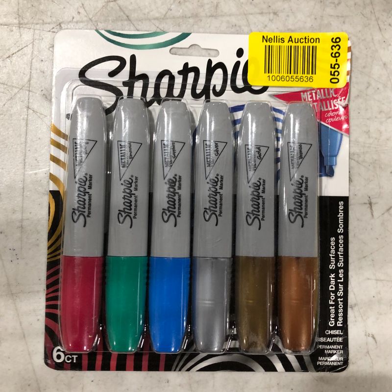 Photo 2 of Sharpie 6pk Permanent Marker Metallic Chisel Tip Multicolor