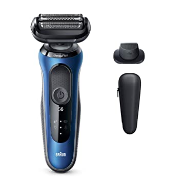 Photo 1 of Braun Electric Razor for Men, Series 6 6020s SensoFlex Electric Foil Shaver with Precision Beard Trimmer, Rechargeable, Wet & Dry Foil Shaver with Travel Case
