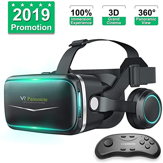 Photo 1 of Pansonite Vr Headset with Remote Controller[New Version], 3D Glasses Virtual Reality Headset for VR Games & 3D Movies, Eye Care System for iPhone and Android Smartphones
