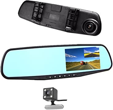 Photo 1 of Car DVR Rear view Mirror Video Recroder 4.3" inch Car Camera Dual lens Cam night
