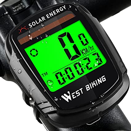 Photo 1 of Bike Computer with Solar Energy Bicycle Speedometer and Odometer Wireless Waterproof Cycling Computer LCD Backlight Automatic Wake-up & Multi-Functions
