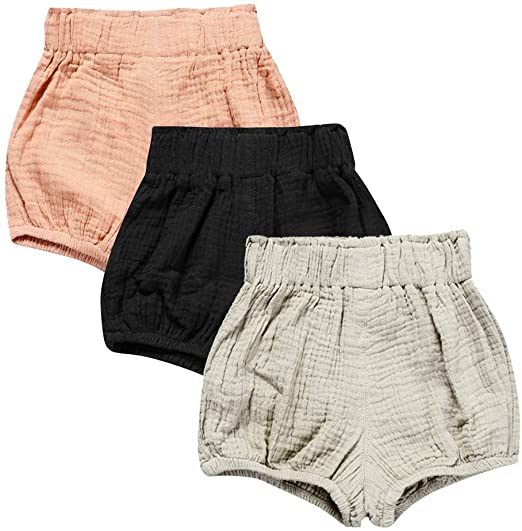 Photo 1 of Kids Tales 3-Pack Summer Baby Boys Girls Striped Shorts Bloomers
