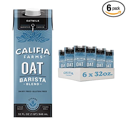 Photo 1 of Califia Farms - Oat Milk, Unsweetened Barista Blend, 32 Fl Oz (Pack of 6) | Shelf Stable | Non Dairy Milk | Creamer | Vegan | Plant Based | Gluten-Free | Non-GMO  **EXPIRED! BB Date 11/21**